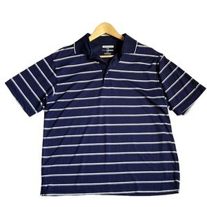Grand Slam Wess Geissler Men's Blue/White Striped Golf Polo SIze Medium